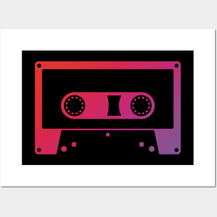 Red Cassette tape Posters and Art